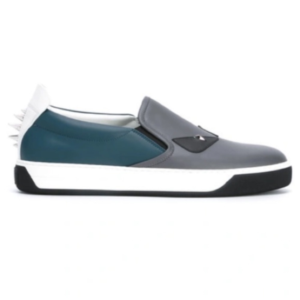 Fendi Colorblock Monster Slip on Sneaker Size 8